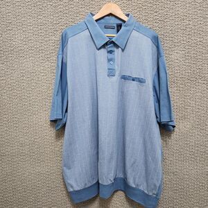 KNIGHTSBRIDGE Men's Blue Striped Short Sleeve Polo Shirt Size 4X